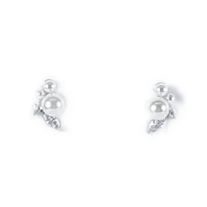 Boucle d'oreille nuptiale, boucle d'oreille en cristal et perle