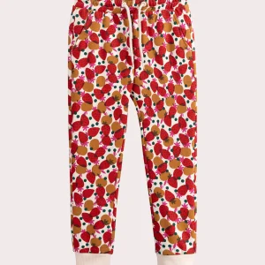 Bas de jogging écru imprimé fruits pour fille