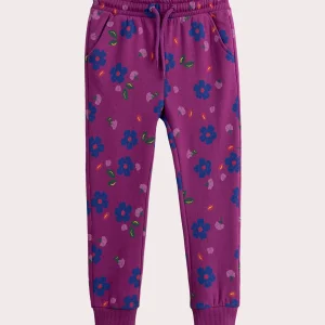 Bas de jogging violine imprimé fleuri pour fille