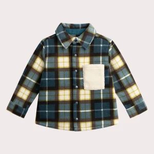 Surchemise à carreaux avec poche en sherpa pour garçon