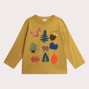 T-shirt vert animation monde de la forêt pour garçon