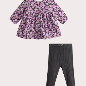 Ensemble violette à motif fleuri pour bébé fille