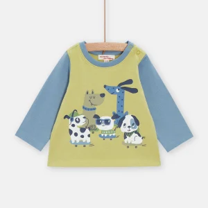 T-shirt kaki à manches longues pour bébé garçon