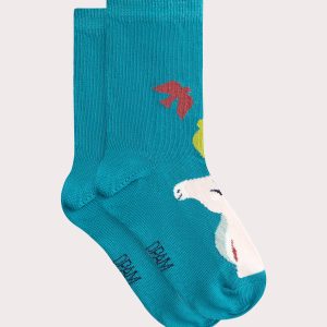 Chaussettes turquoises motif licorne pour fille