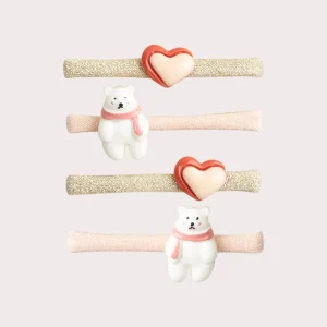 Lot de 4 élastiques petits ours pour fille