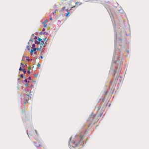 Serre-tête transparent à paillettes multicolores pour fille