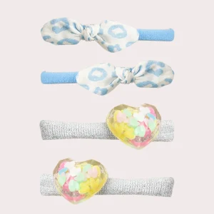 Lot de 4 élastiques bleu pour fille