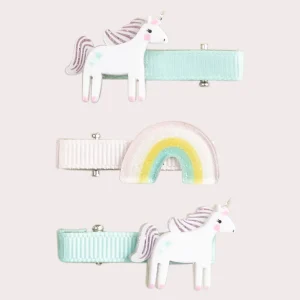 Lot de 3 barrettes licornes et arc-en-ciel pour fille