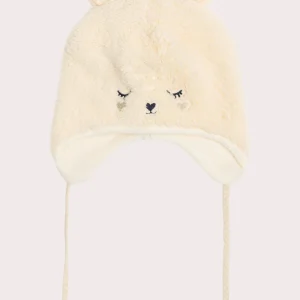 Bonnet beige à oreilles pour bébé fille