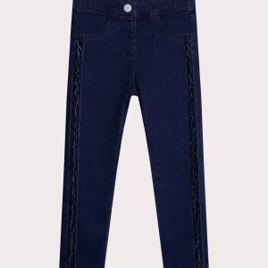 Jegging bleu avec bande pailletée