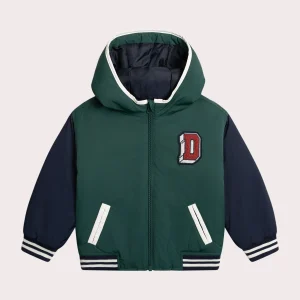 Teddy déperlant colorblock avec lettrage