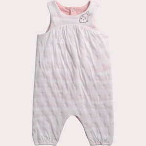 Salopette naissance à cœurs brodés pour fille