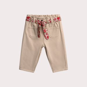 Pantalon avec ceinture fleurs pour bébé fille