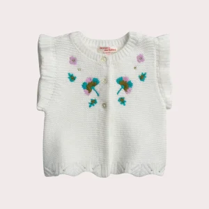 Cardigan Ecru pour bébé fille