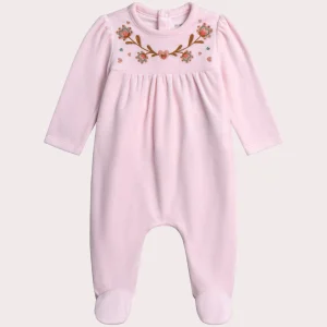 Grenouillère rose pale pour bébé fille
