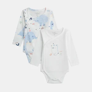 Lot de 2 bodies naissance motif ours pour bébé garçon