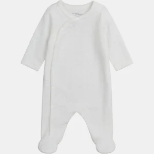 Grenouillère naissance à motif fantaisie blanc