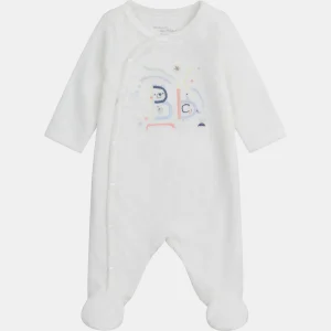 Grenouillère naissance avec broderie colorée