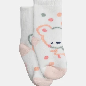 Chaussettes naissance motif souris pour bébé fille