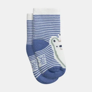 Chaussettes naissance garçon motif ours