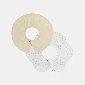 Lot de 2 bavoirs imprimé fantaisie