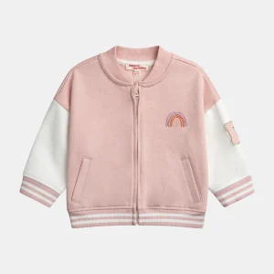 Bomber rose vintage pour bébé fille