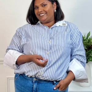 Chemise bleue à rayures : Gwenda