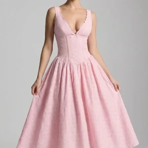 Althea Robe Mi-Longue - Rose Camélia