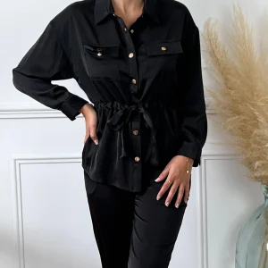 Ensemble noir chemise et pantalon : Milo
