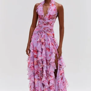 Paloma Robe Longue - Rose  Profond à Imprimé Floral