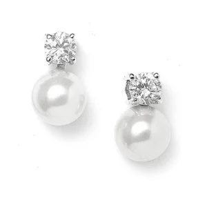 Boucles d'oreilles perle et strass
