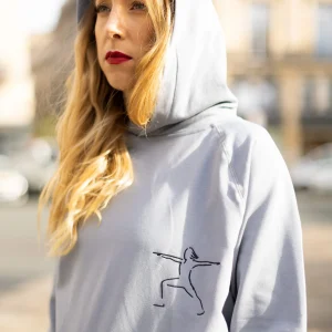 Sweat à capuche Guerrier no. 2 – Bleu grisé