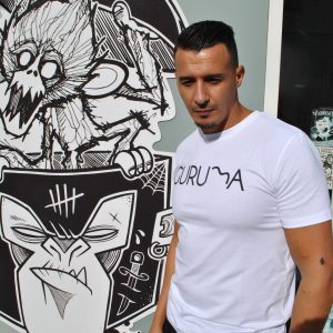 T-SHIRT BLANC 100% COTON MANCHE COURTE  -GURUM(ART) EDITION LIMITEE