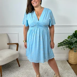 Robe courte bleue curve : Kayla