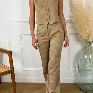 Pantalon droit taupe : Alon