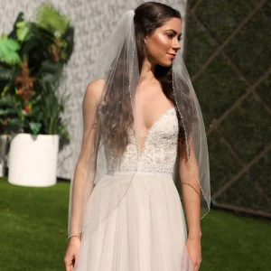 Voile de mariée court double