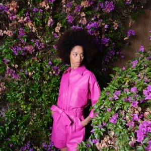 Combishort en cuir Vicky