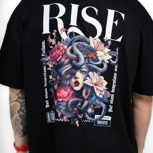 Tshirt Oversize Heavy black “Rise”