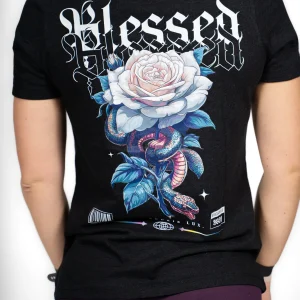 Tshirt boyfriend femme Black “Blessed”