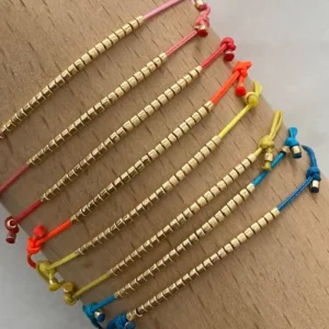 Bracelet en perles Miyuki Delica dorées