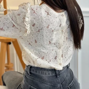 Blouse en broderie beige : Telia