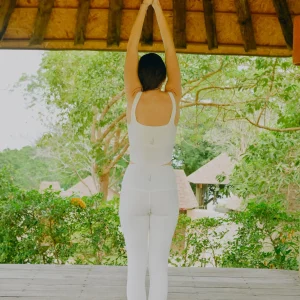 Legging taille haute – Blanc cassé