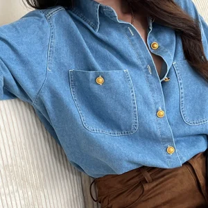 Chemise en jean bleue : Olaya