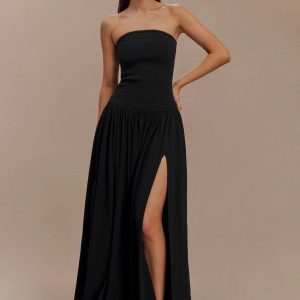 Anora Robe Longue - Noir Velours