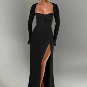 Aria Robe Longue – Noir