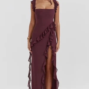 Amira Robe Longue – Prune Foncé