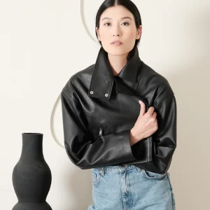 Perfecto en cuir col montant Aya