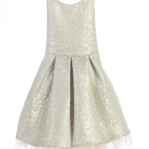 Robe fillette Rose/doré