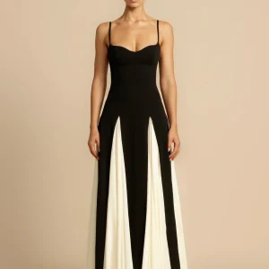 Sophie Robe Longue –  Noir et Blanc