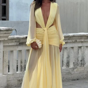 Andrina Robe Longue - Citron